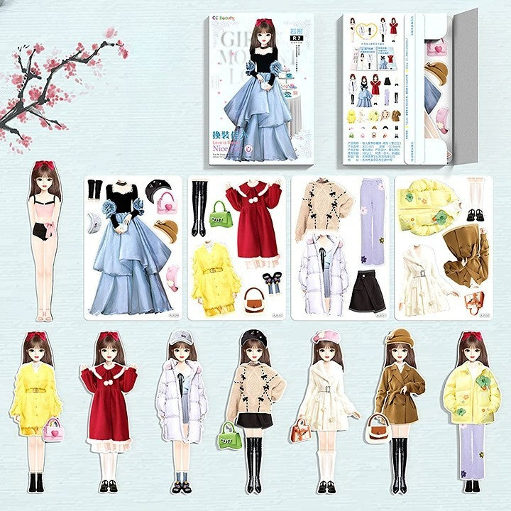 👗Magnetiline paberist nukk printsessi riietamiseks👸