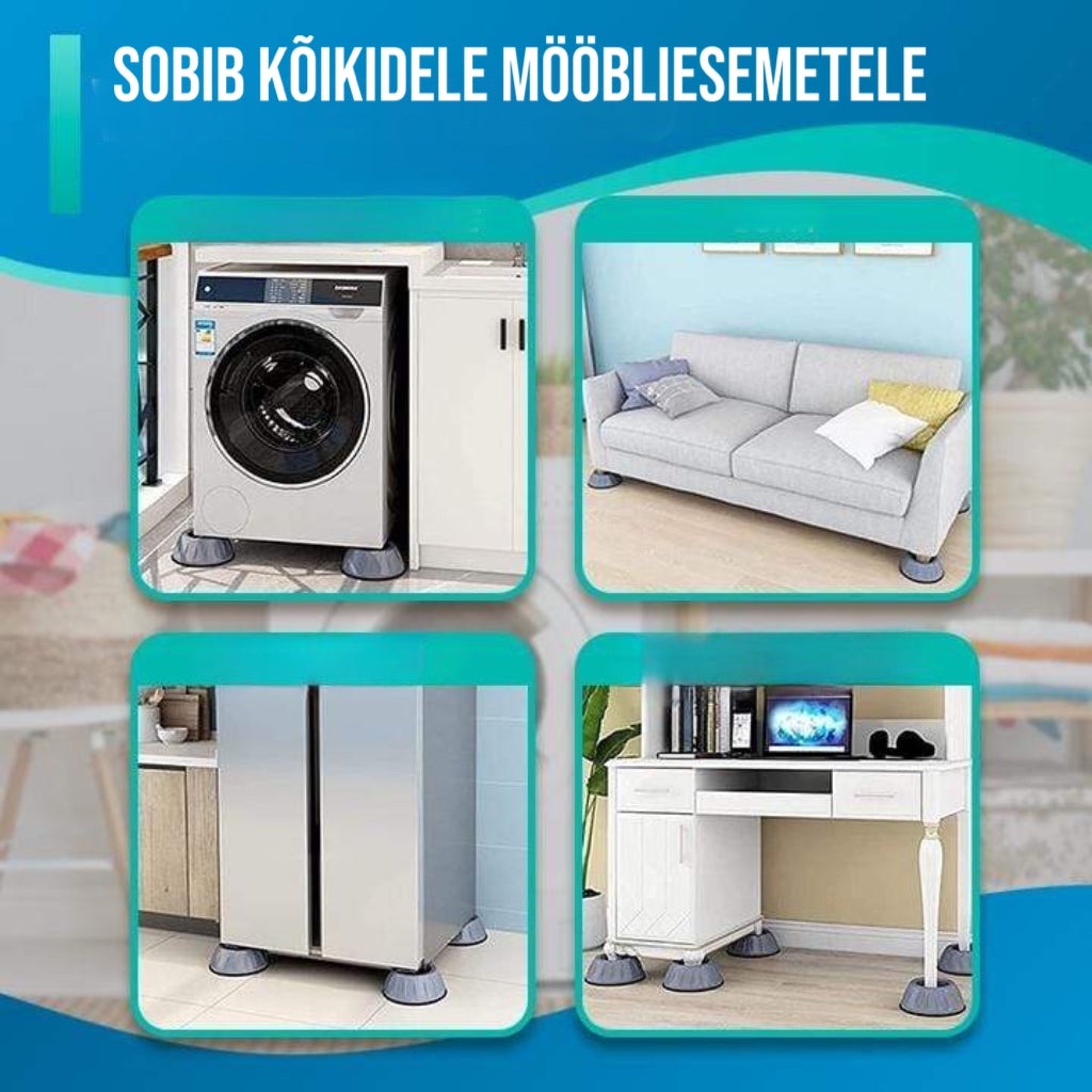 Vibratsioonivastased jalad pesumasinatele ja mööblile (4 tk)
