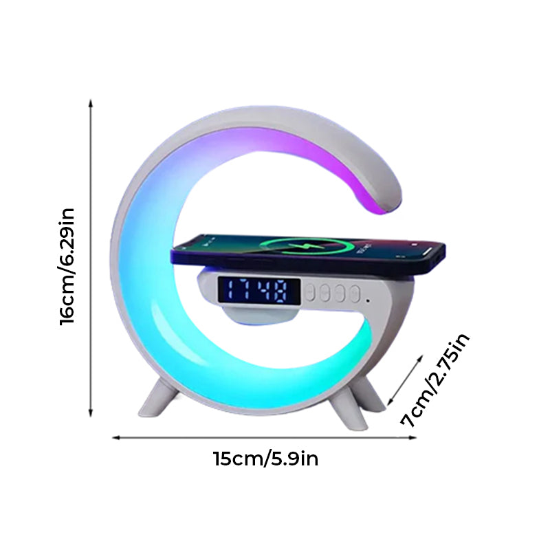G-tähega juhtmevaba laadimis äratuskell ja laudlamp