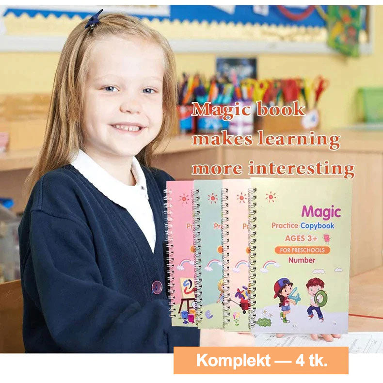 "Magic Practice Books" korduvkasutatav harjutuskomplekt lastele (vanuses 3+)