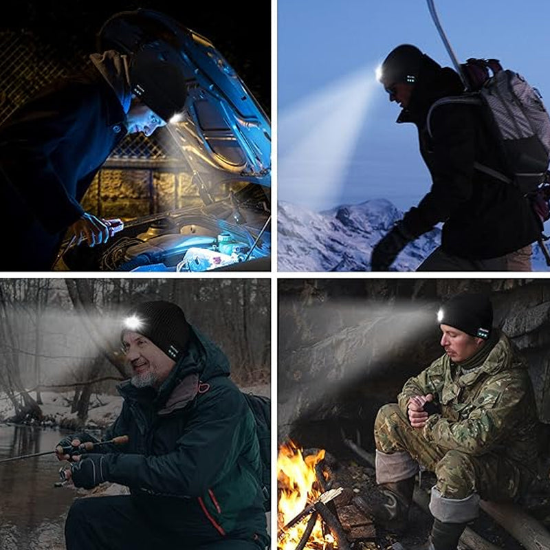 Soojendav muusika- ja valgusmüts Bluetoothiga