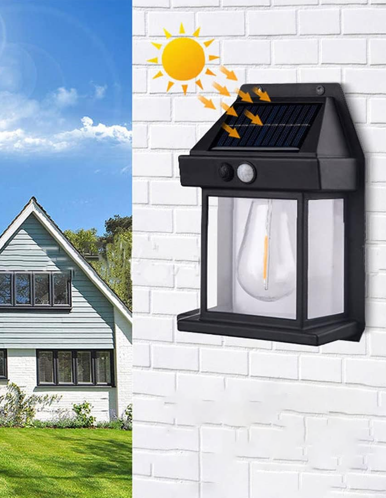 Päikesepaneeliga laetav LED-seinalamp