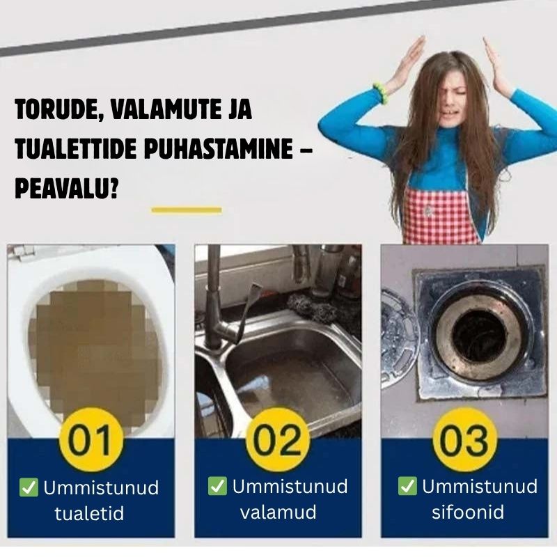 Võimas puhastusaine valamute ja torude jaoks