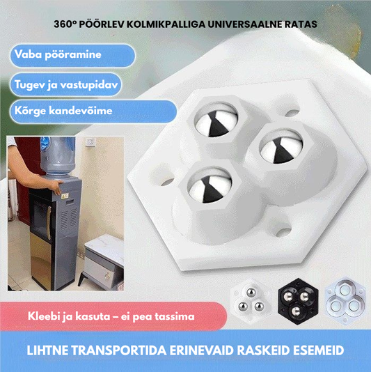 360° pöörlevad kolmekordsed mööblirattad
