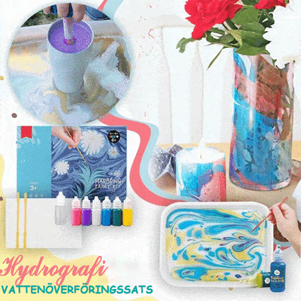 Akvarellvärvi marmorvärvide komplekt