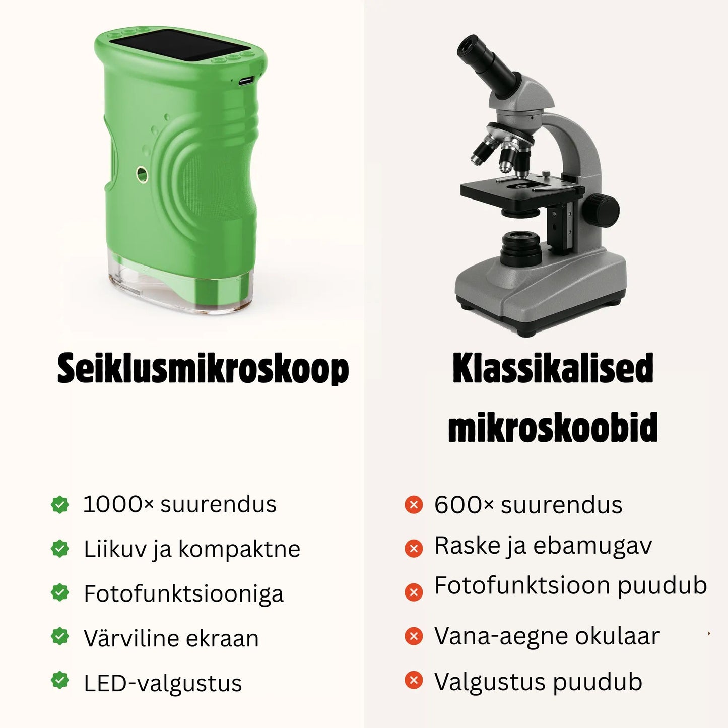 Tark seiklusmikroskoop ekraaniga lastele