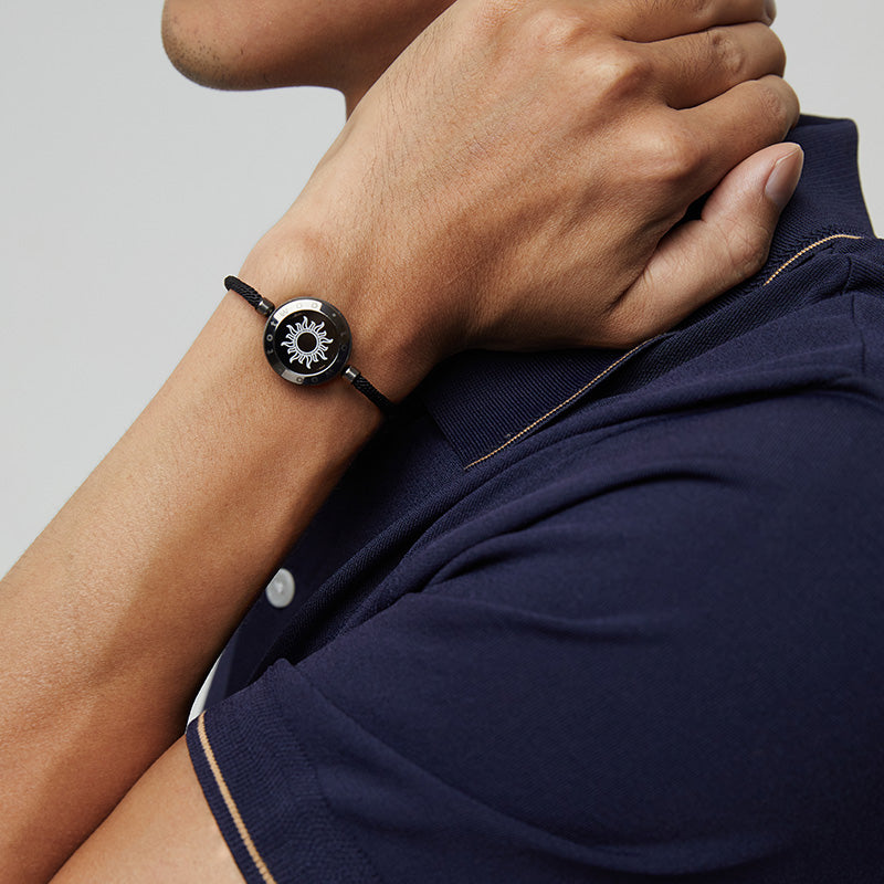 "Päike ja kuu" paelaga käevõrud (must + pruun)