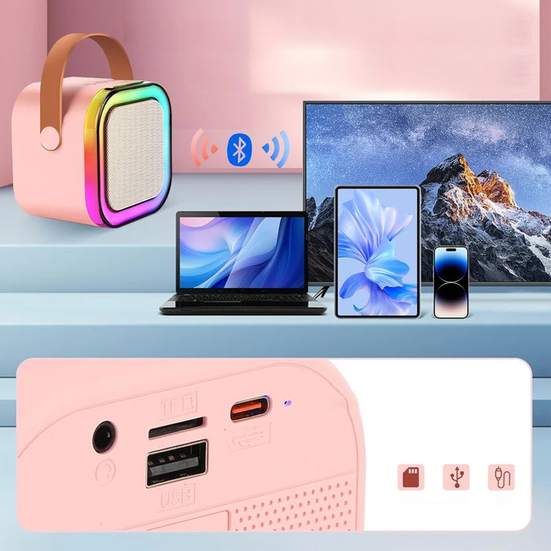 Mini karaoke masin juhtmevabade mikrofonidega