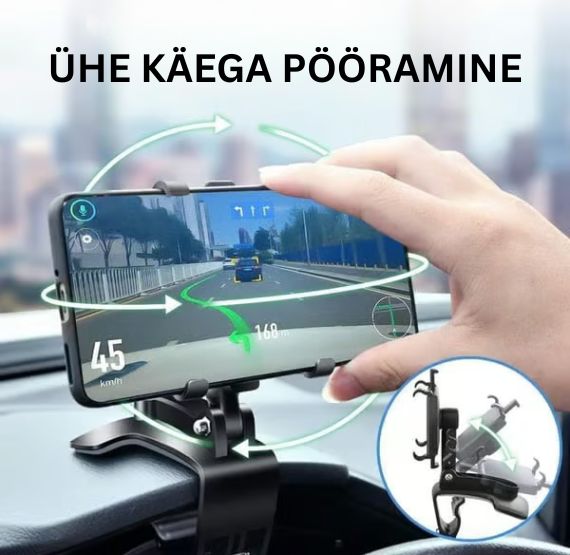 360 kraadi pöörlev autotelefoni hoidik