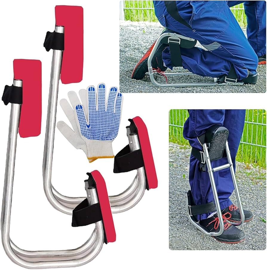 KneeComfort™ kaasaskantav aiatööpingi ja tool reguleeritava hoidikuga