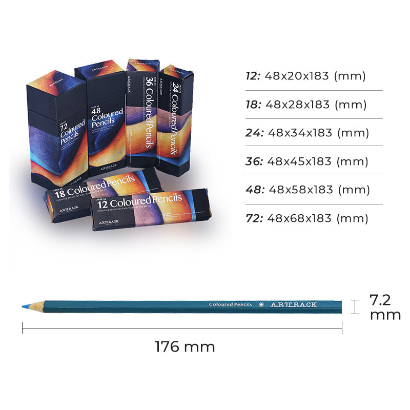 Kaasaskantav värviliste pliiatsite komplekt