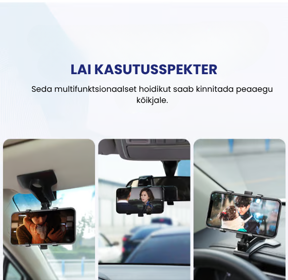 Mitmeotstarbeline mobiiltelefoni hoidik autosse