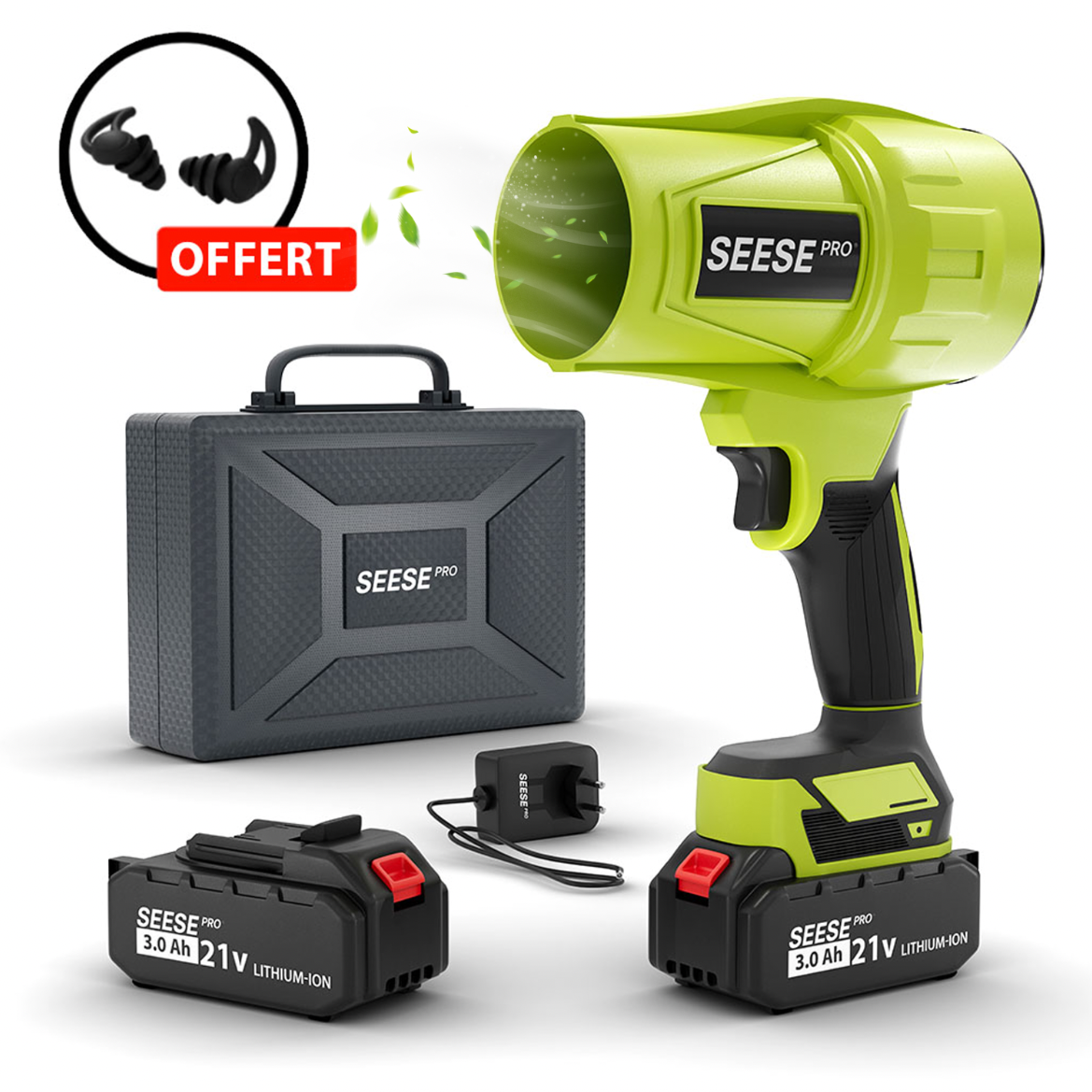 SeesePro™ Kerge, äärmiselt võimas akutoitega puhur