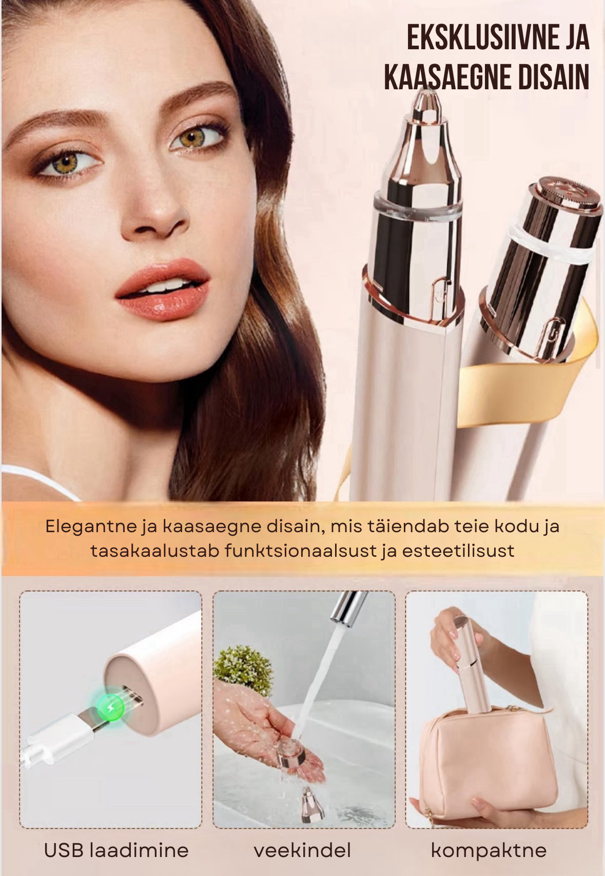 2-ühes elektriline kulmu- ja karvade eemaldamise seade