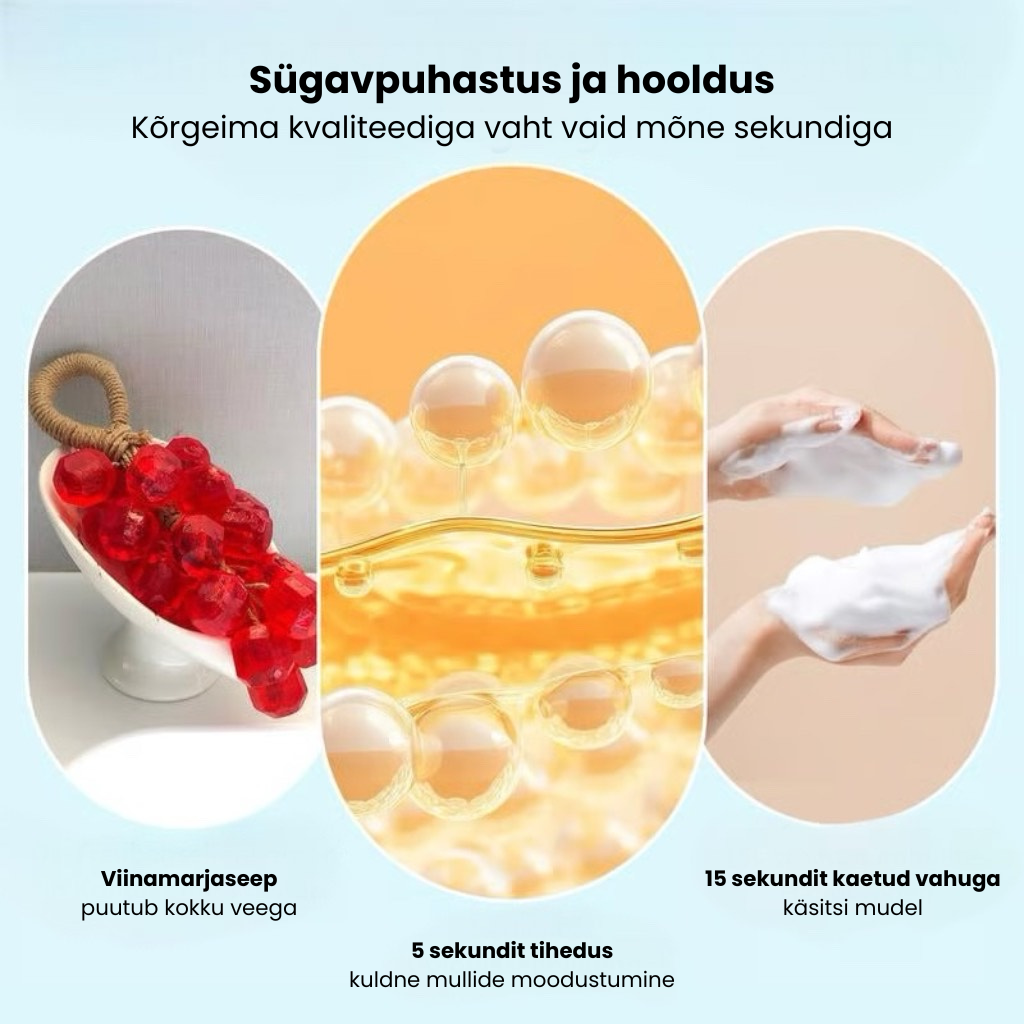 🔥 Originaalne käsitsi valmistatud kristallviinamarjade seep – õrn puhastusseep