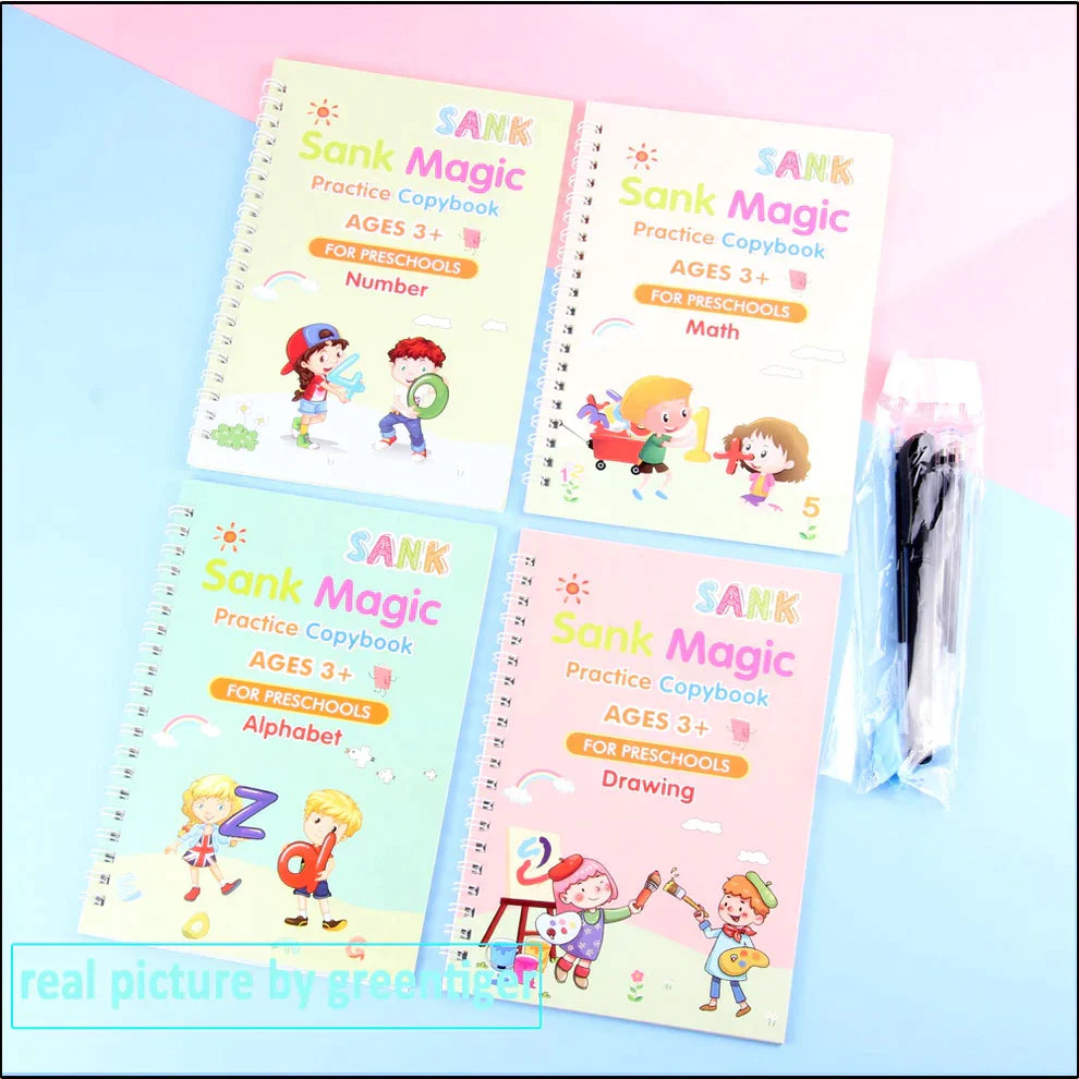 "Magic Practice Books" korduvkasutatav harjutuskomplekt lastele (vanuses 3+)