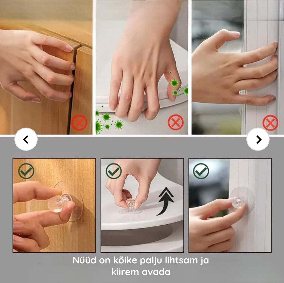 Läbipaistev kleepuv käepide