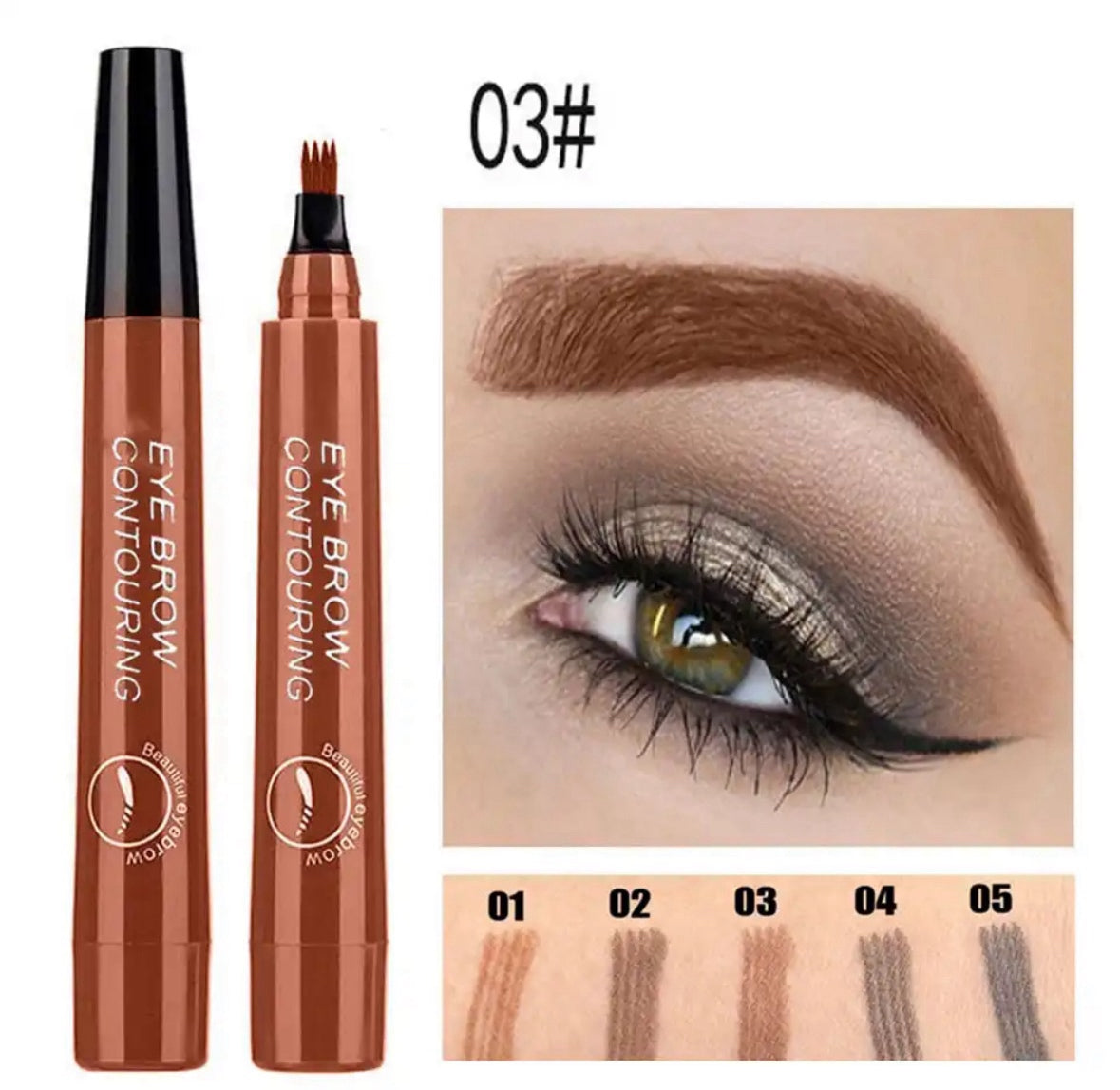 4-punktiline kulmude tätoveeringu pliiats