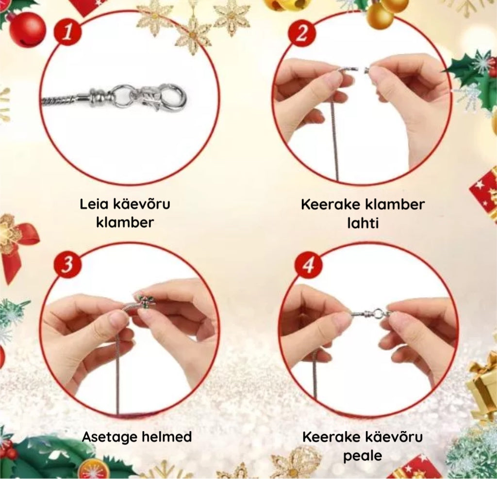 Jõulukalendri käevõru komplekt