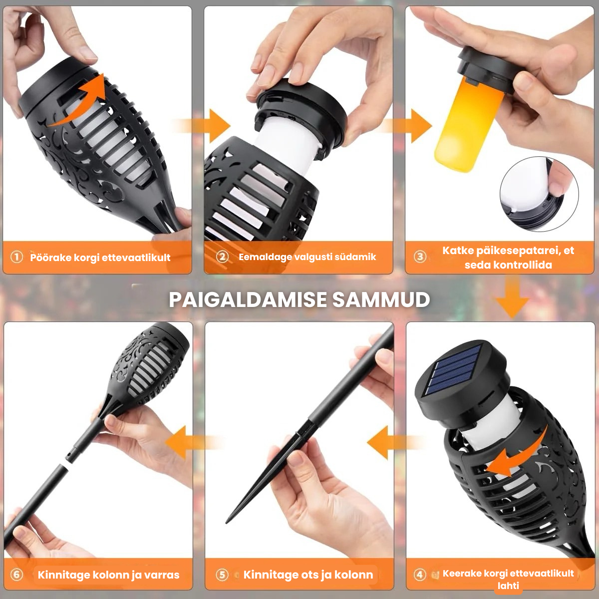 🔥2025 Päikesenergia lamp – Õuedekoratsioon leegiefektiga