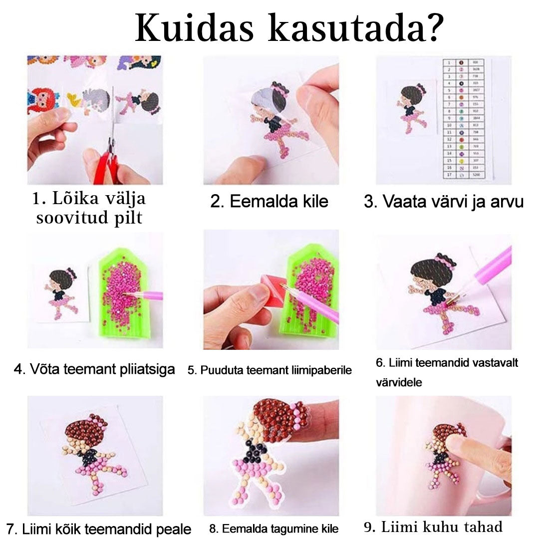 "DIAMOND PAINTING" loominguline kleepsukomplekt lastele