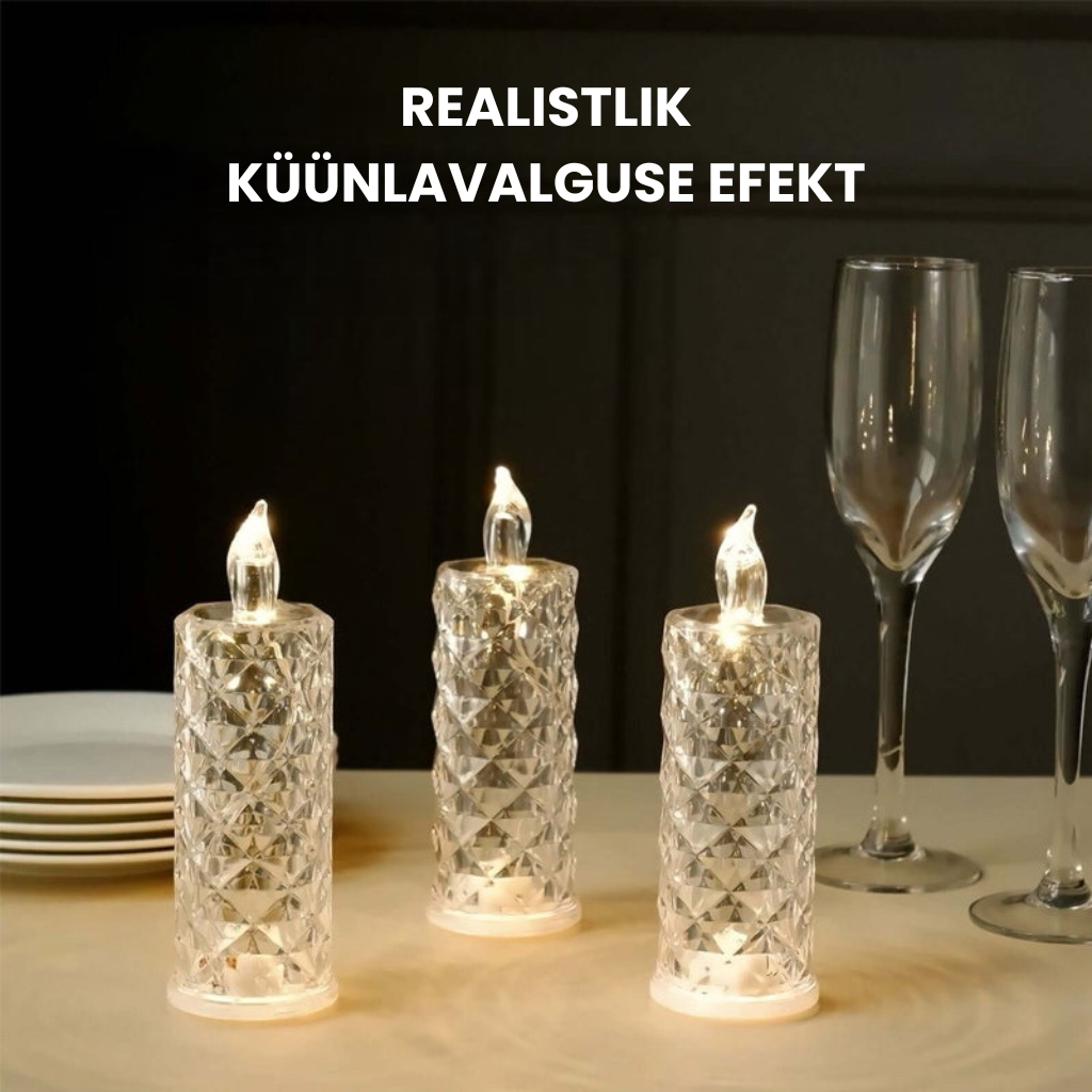 ✨ Kristallroosi küünlajalg – romantiline valgus ilma vaevata
