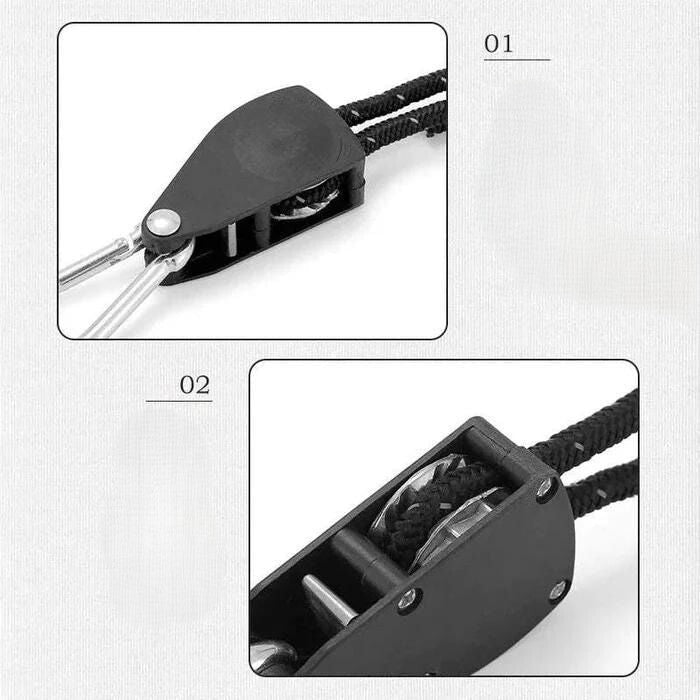 Reguleeritavad plokktõmbega konksud matkamiseks