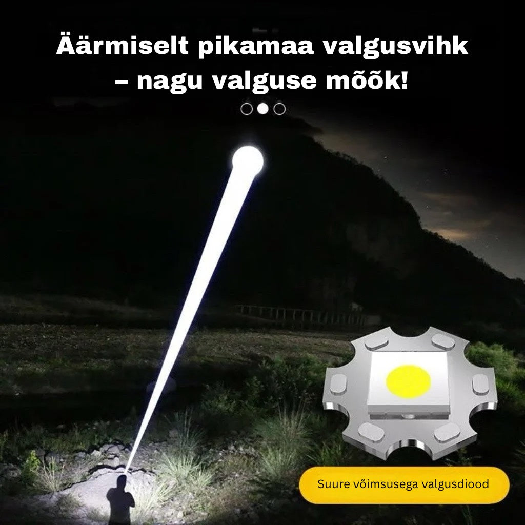 Teleskoopilise suumiga taskulamp – eriti ere LED-valgusti