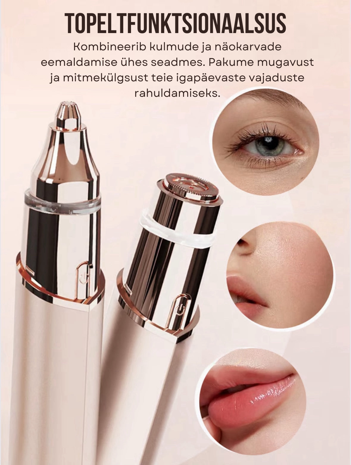 2-ühes elektriline kulmu- ja karvade eemaldamise seade