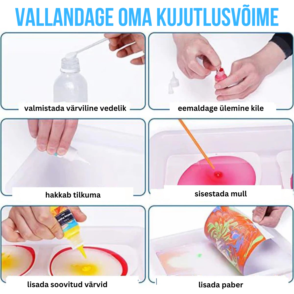 Akvarellvärvi marmorvärvide komplekt