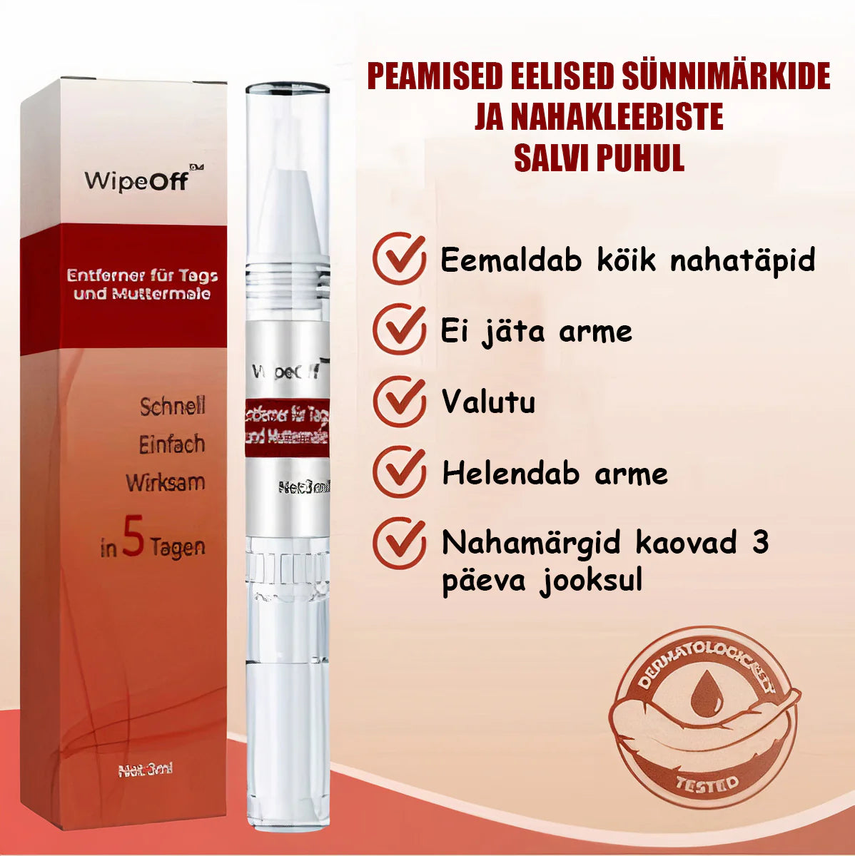 "WipeOff Pro™" - neevuste ja sünnimärkide eemalduskreem