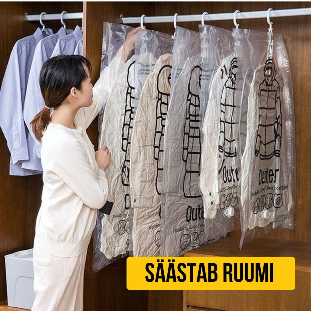 Rippuvad vaakumkotid riiete säilitamiseks