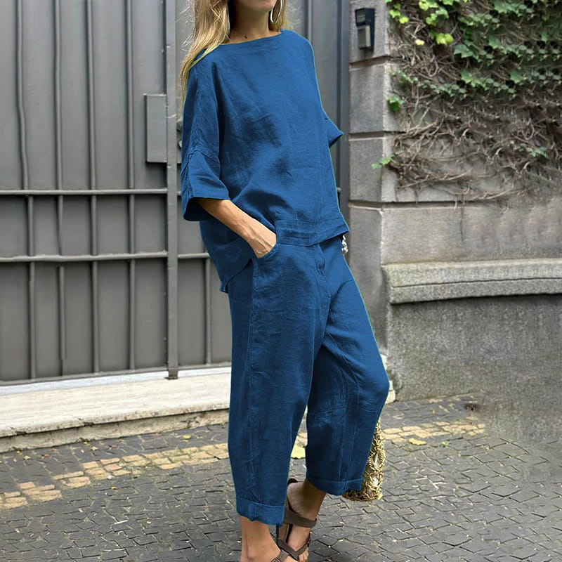 ÜLIKOND ON DEKONSTRUEERITUD ÜHEVÄRVILISEST MATERJALIST JA LINASEST RIIDEST